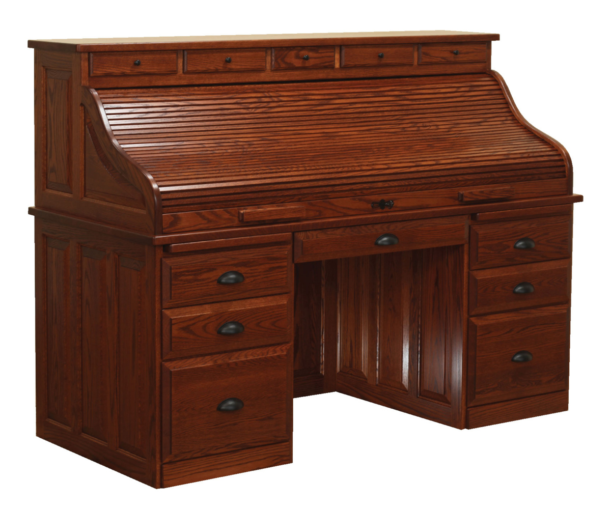68" Traditional Rolltop Desk - Image 3