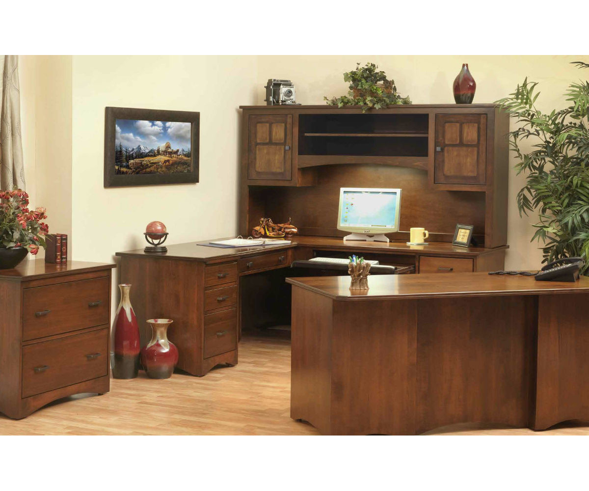 Prairie Mission L Desk With Hutch - Image 7