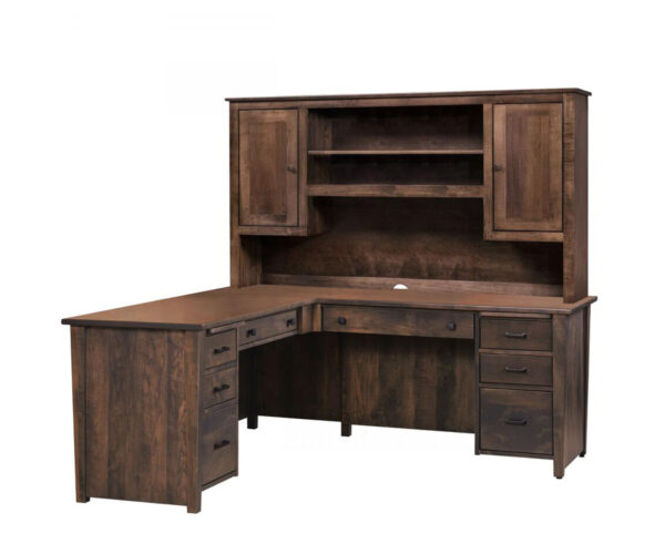 Woodland Shaker L-Desk With Hutch
