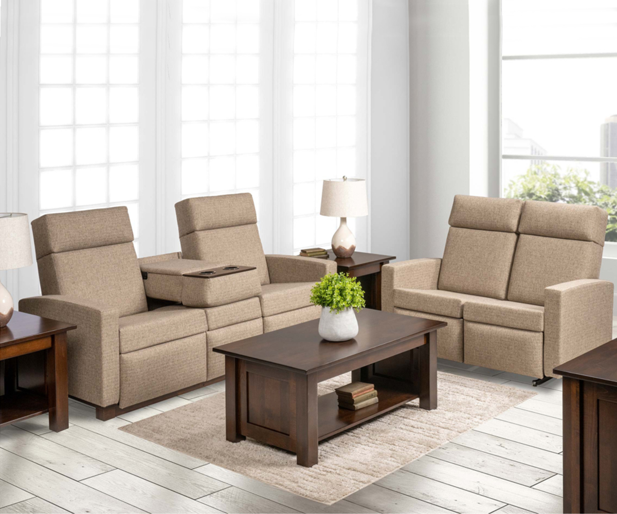 Modern Shaker Push Back Sofa Recliner - Image 2
